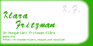 klara fritzman business card